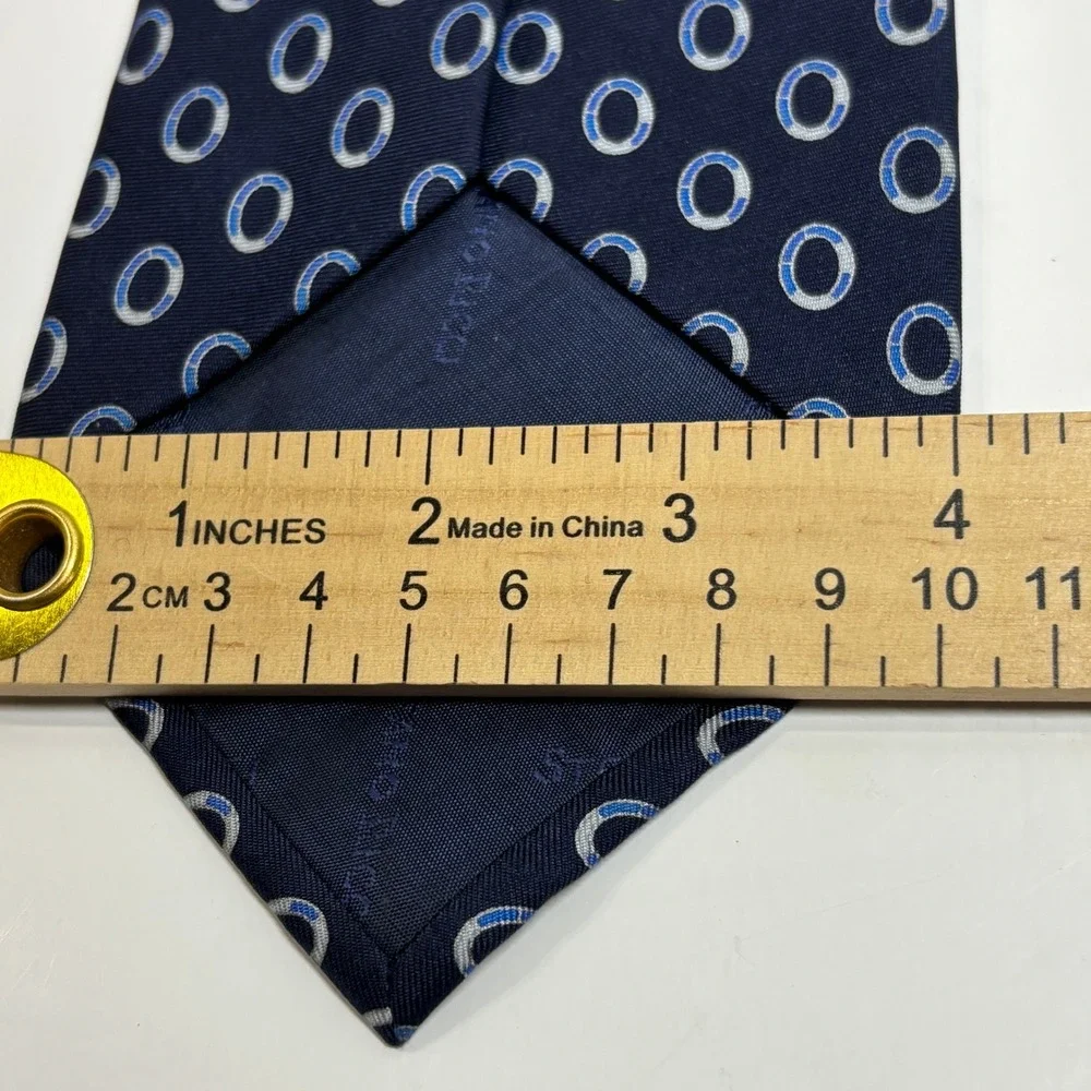 Stefano Ricci Saks Fifth Avenue Necktie Mens Navy Blue Silk Geometric Made Italy